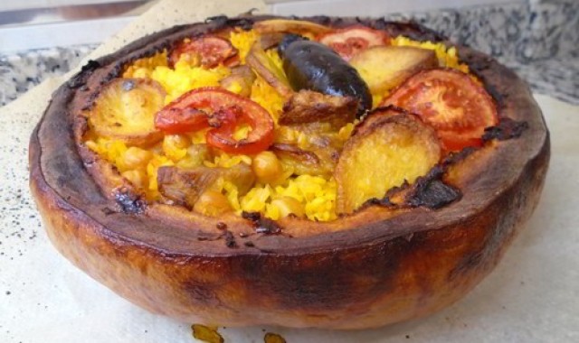 Arroz al horno en calabaza. Plato Principal, Recetas