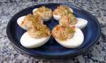 Huevos rellenos de mejillones en escabeche