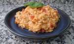 Risotto de tomate y albahaca
