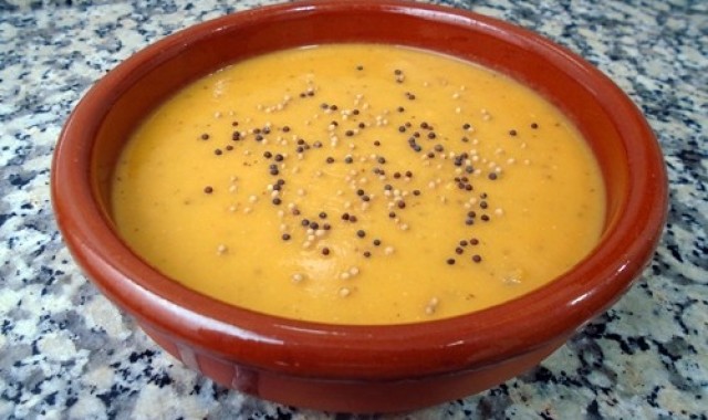 Crema de calabaza, manzana y miso